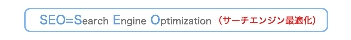 SEO=SearchEngineOptimization(サーチエンジン最適化)